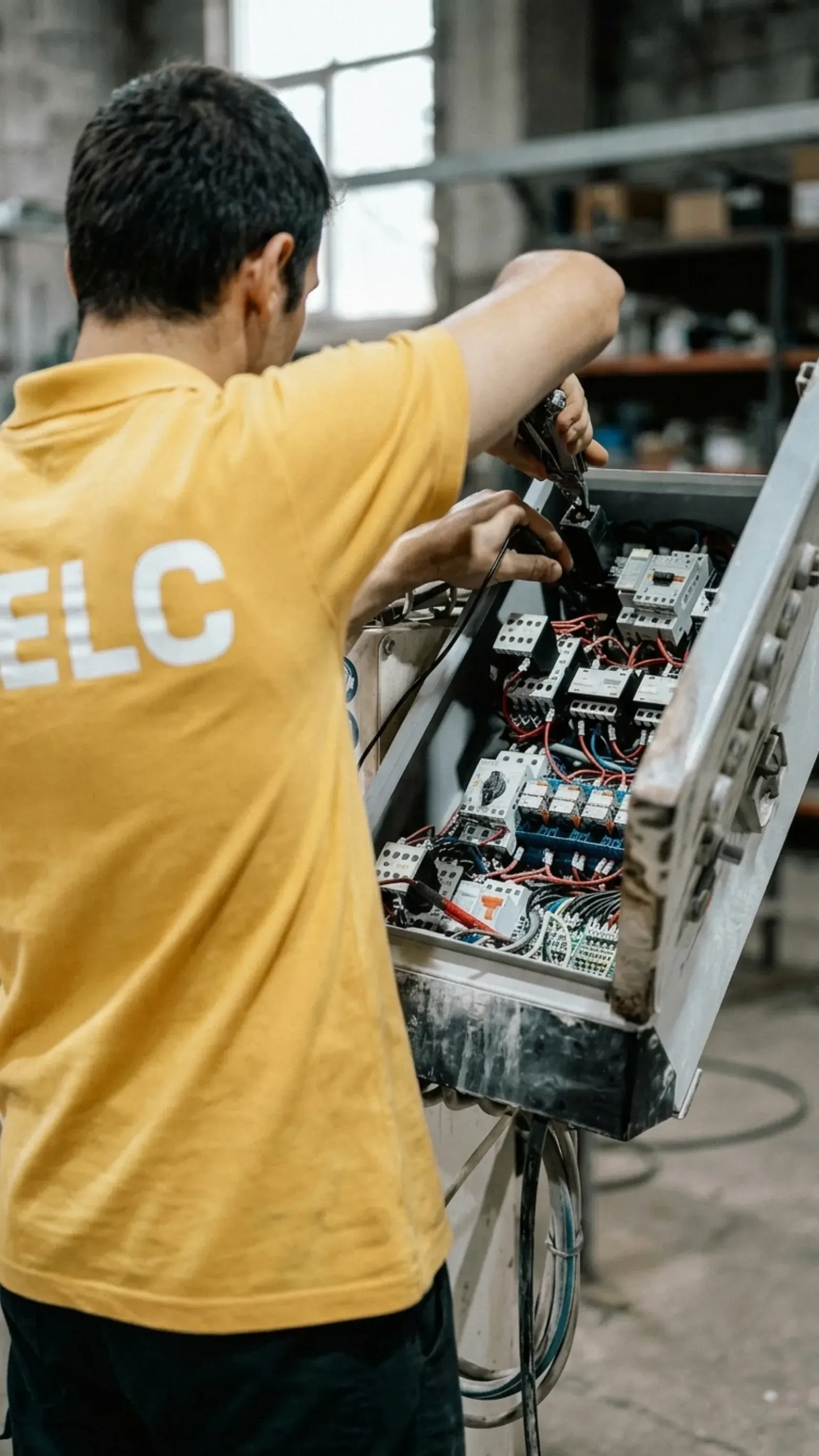 Électricien ELC sur chantier mise aux normes à Creil